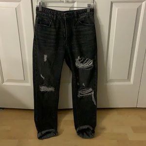 Fashion nova black ripped jeans